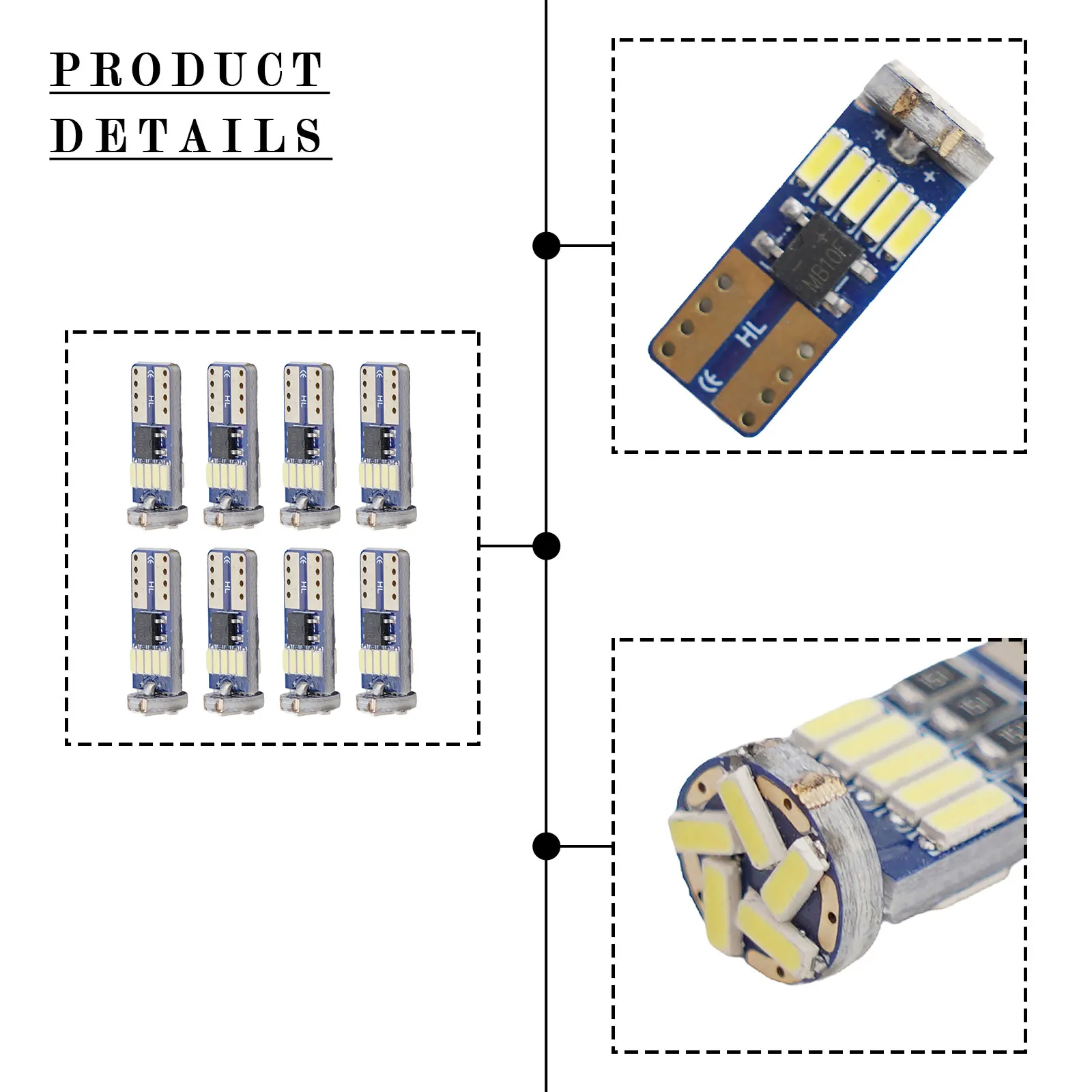 Canbus Error Free Interior Lighting License Plate Lights Wide Application Easy Installation Voltage High Brightness