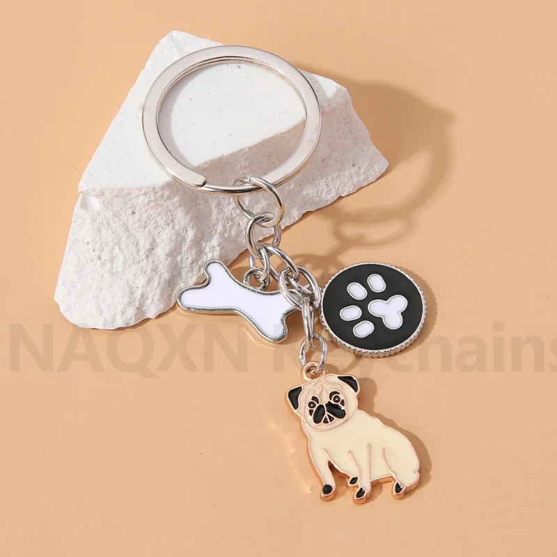 Lovely Bone Dog Keychain Cute Pet Animals Claw Key Ring For Women Men Birthday Gift Bag Decoration Handmade Diy Jewelry Set