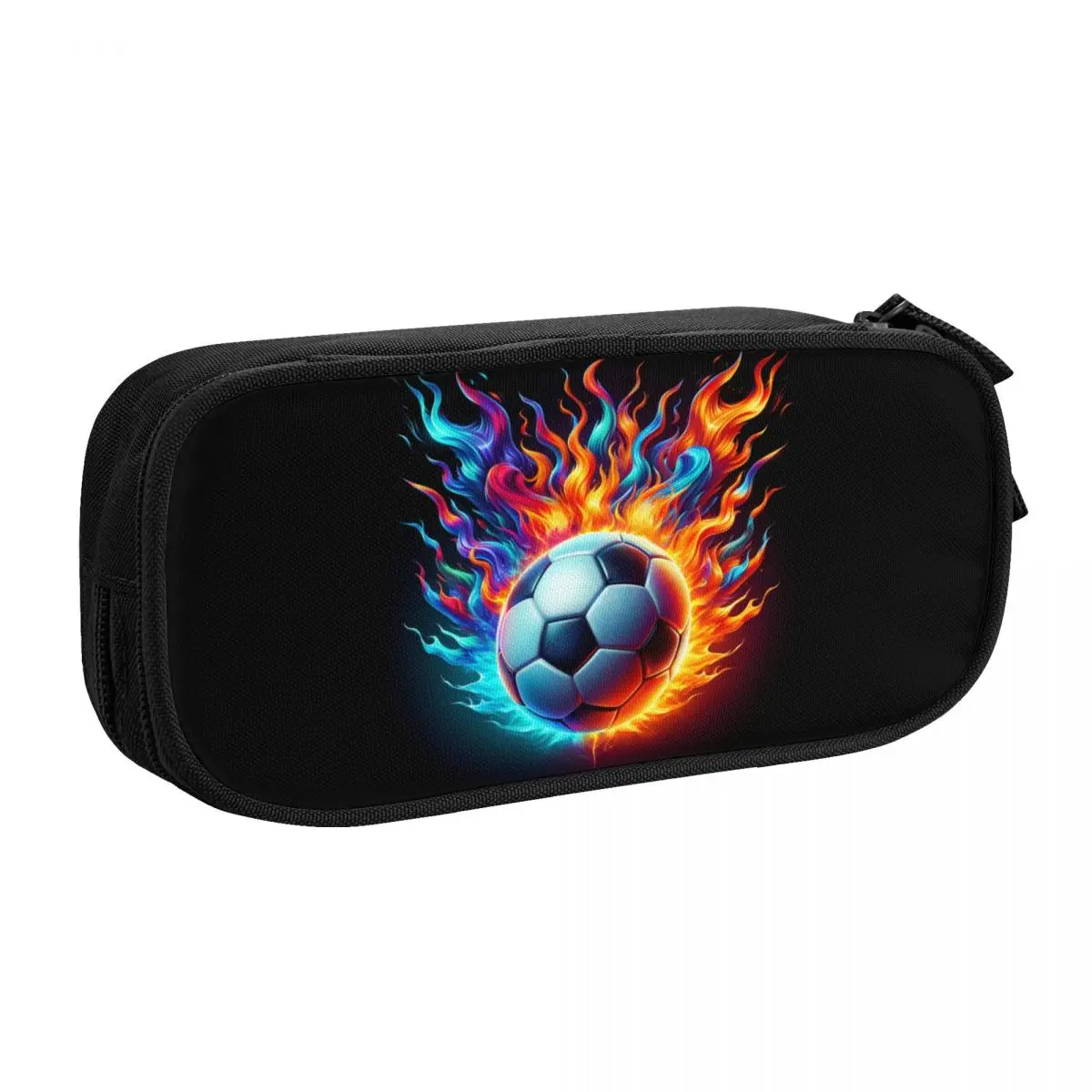 Customized Burning Football Soccer Korean Pencil Case Girl Boy Large Storage Flames Flaming Pencil Box Students Stationery