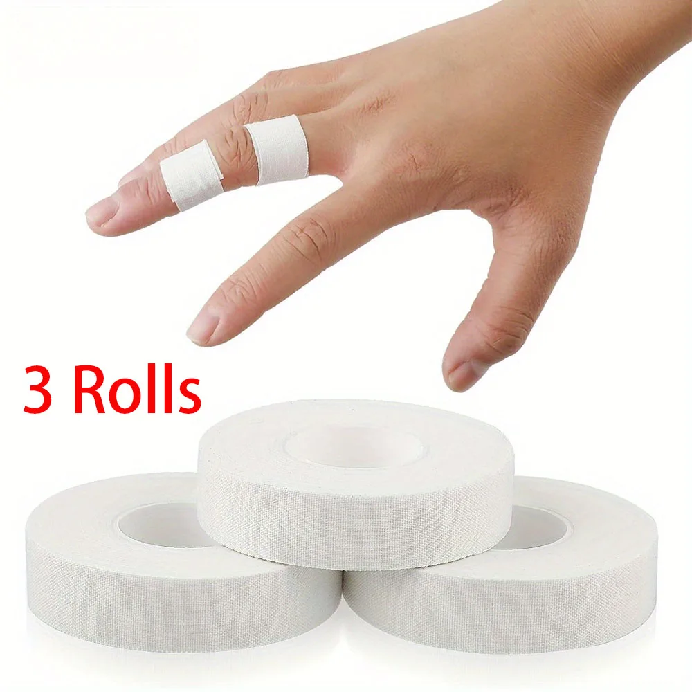 3 Rolls Finger Tape Skin-Friendly Fingers Athletic Sports Tape for Baseball Lacrosse Gymnastics Injury Wrap Protection