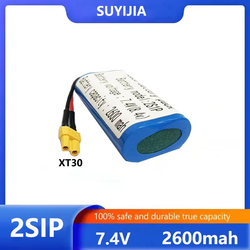 

1-4PCS 7.4V 2600mAh 18650 Li-ion Rechargeable Battery with XT30 18650-2S1P Lithium Battery for Loudspeaker Lighting, Toys Parts