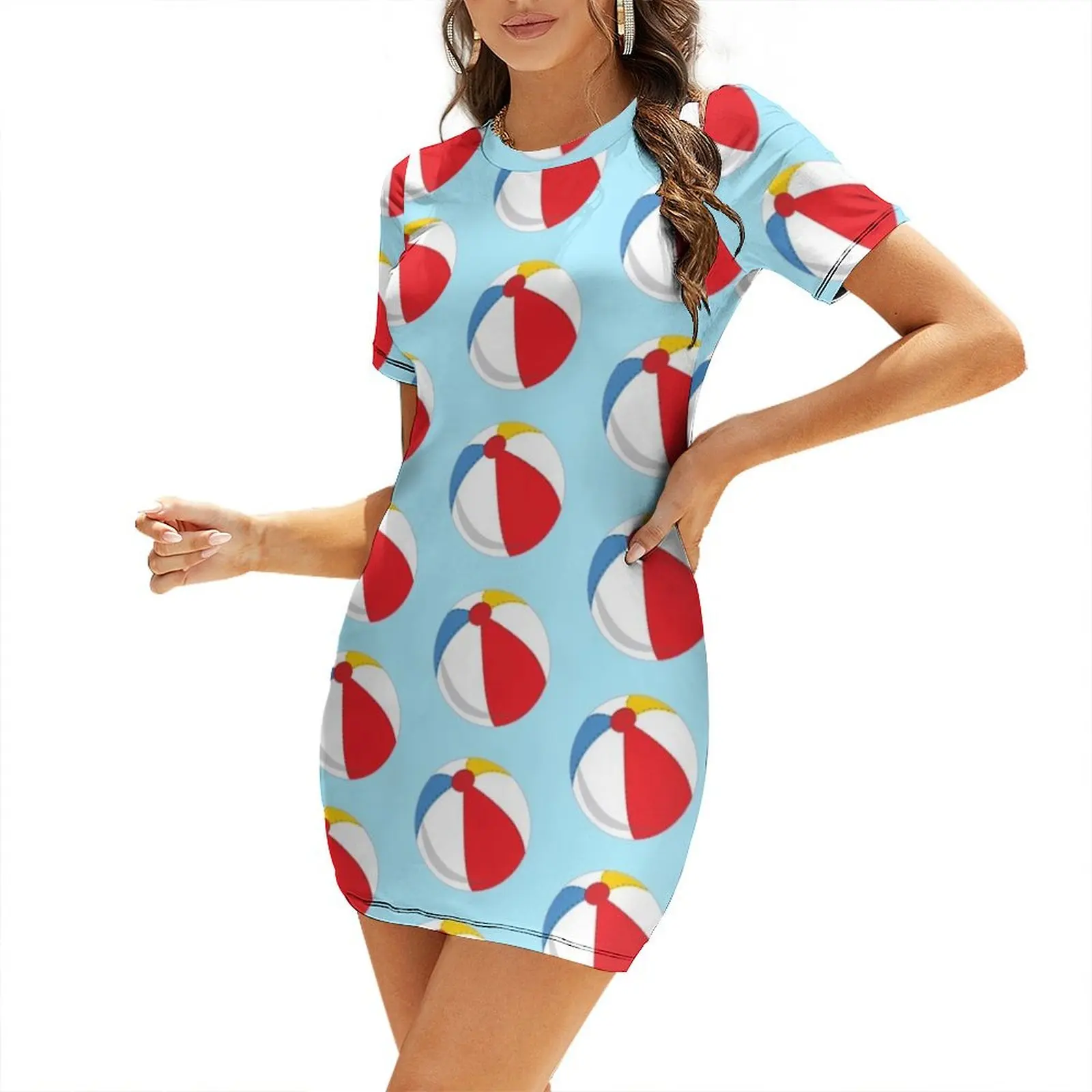 

Beach Ball Blast Short Sleeved Dress Long dress Long dress woman