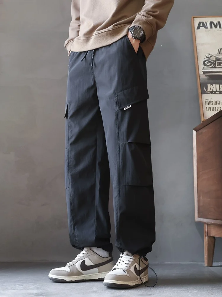 

Мужские повседневные брюки премиум-класса: свободные, прямого кроя, для весны и осени, для активного отдыха, большие размеры, рабочая одежда