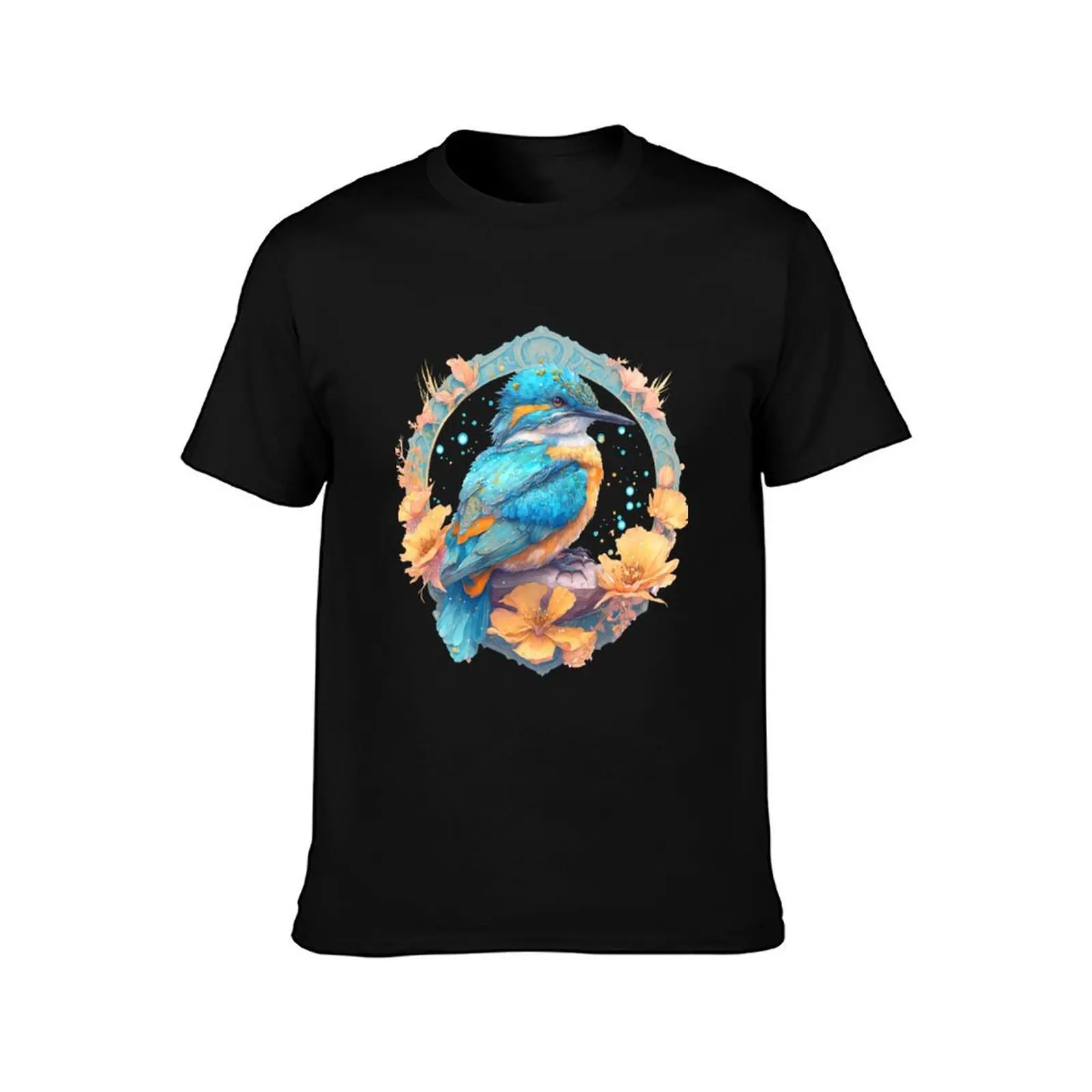 Kingfisher Heaven T-Shirt Summer Casual Cotton Tee Oversized Streetwear Tops Vintage Graphic Print Loose Fit Short Sleeve