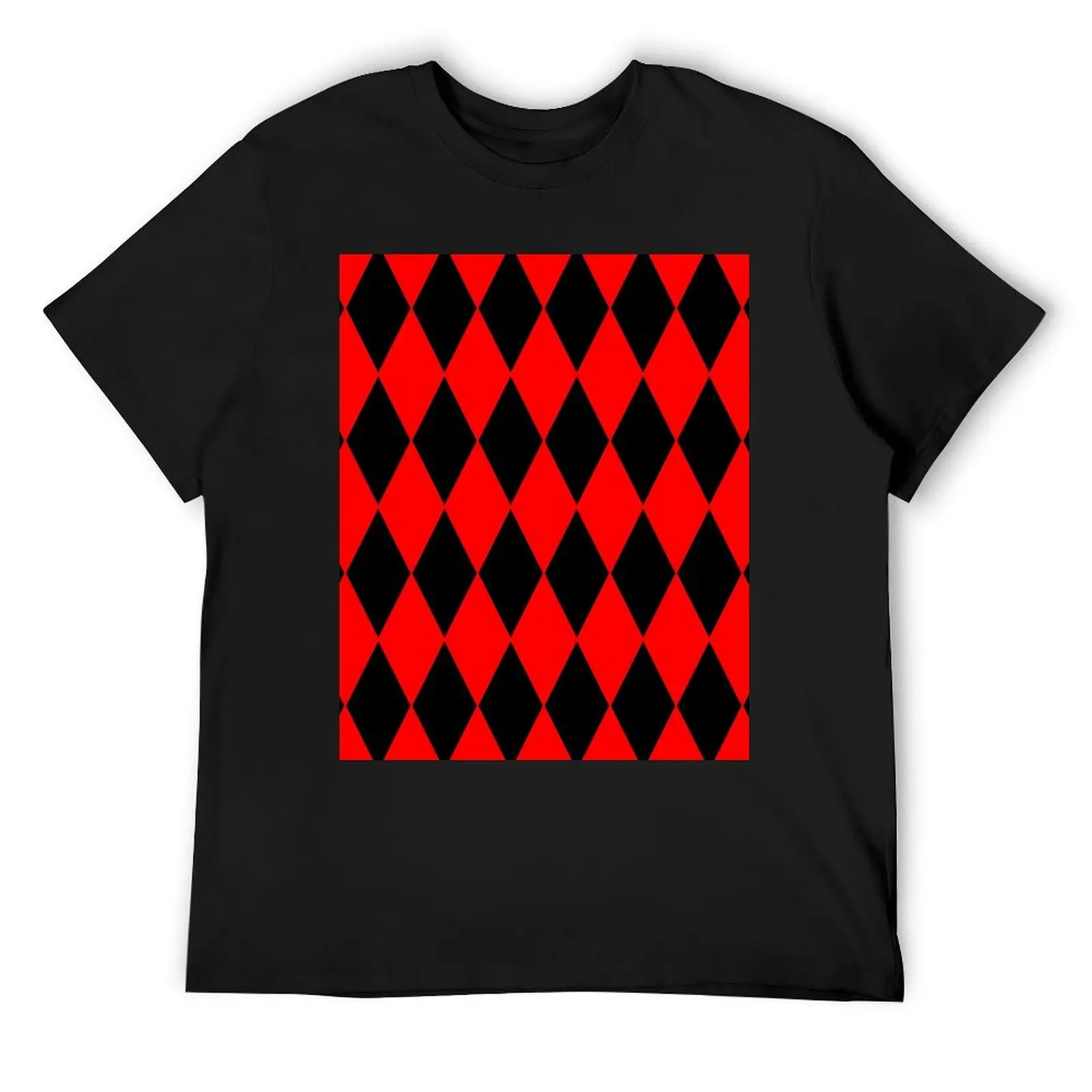 Red and Black Harlequin T-Shirt plus sizes customs design your own mens clothing