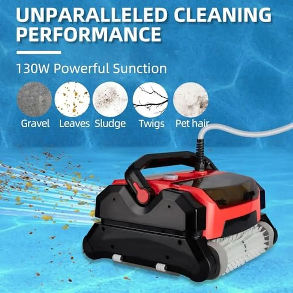 Pool Robotic Cleaner Dual Filter Baskets Automatic Wall Climbing 20 m³/h