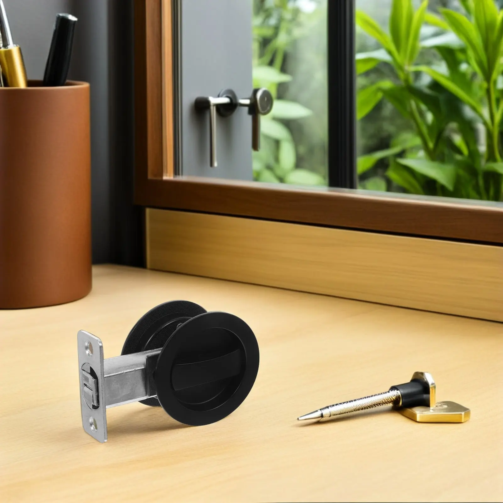 

Комплект скрытых врезных замков для раздвижных дверей: фурнитура для ванной, спальни, прачечной, офиса, с кольцевым механизмом и защелкой для повышенной безопасности