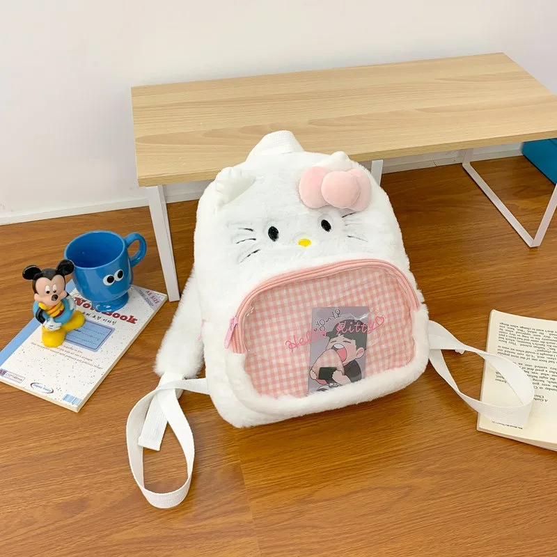 Cute Cartoon Kawaii Sanrioed Kuromi My Melody Cinnamoroll Hello Kitty Plush Backpack for Student Storage Pain Bag Backpack
