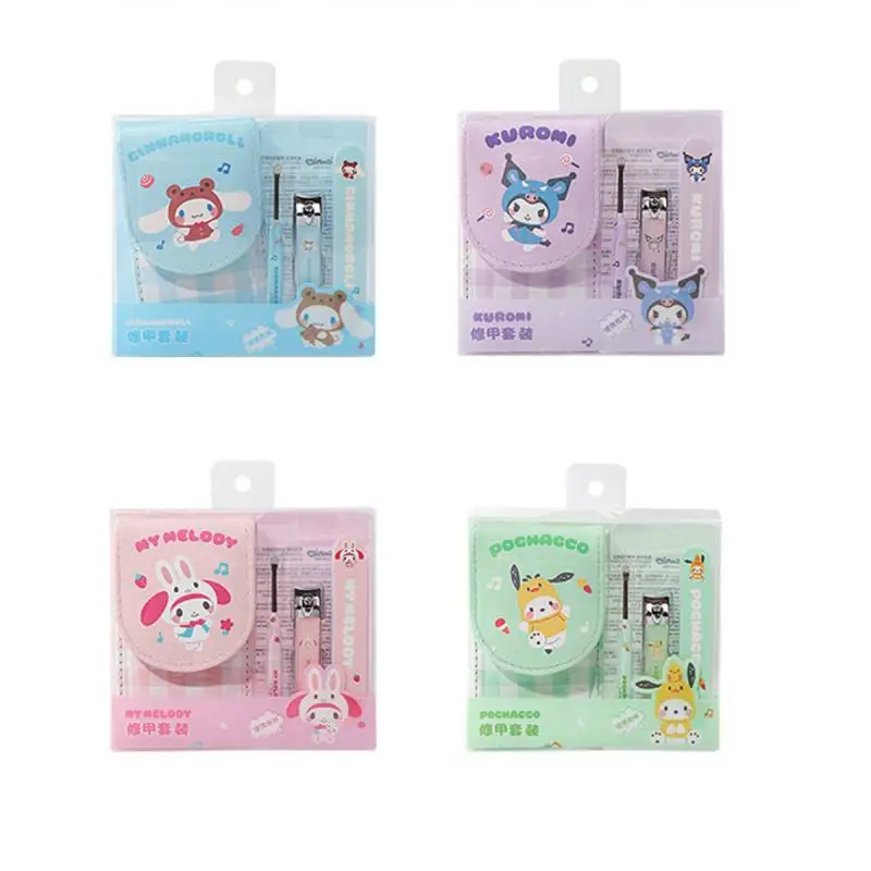 

Kawaii Cartoon Nail Scissors My Melody Kuromi Set Sanrioed Anime Girl Heart Manicure Eyebrow Clip Nail Clippers Set Gifts