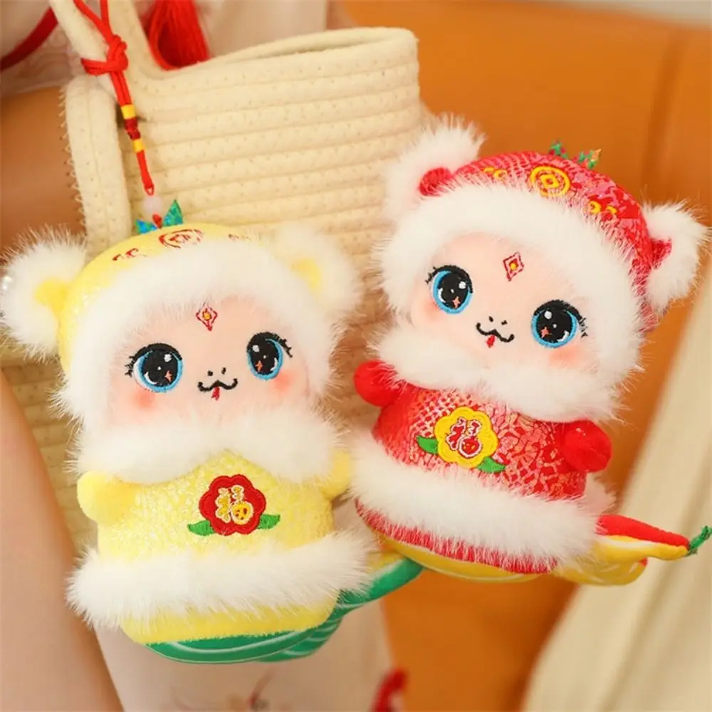 Chinese Style Snake Year Plush Toys Creative Red/Yellow New Year Snake Doll Doll Soft Cartoon Animal Pendant Spring Festival