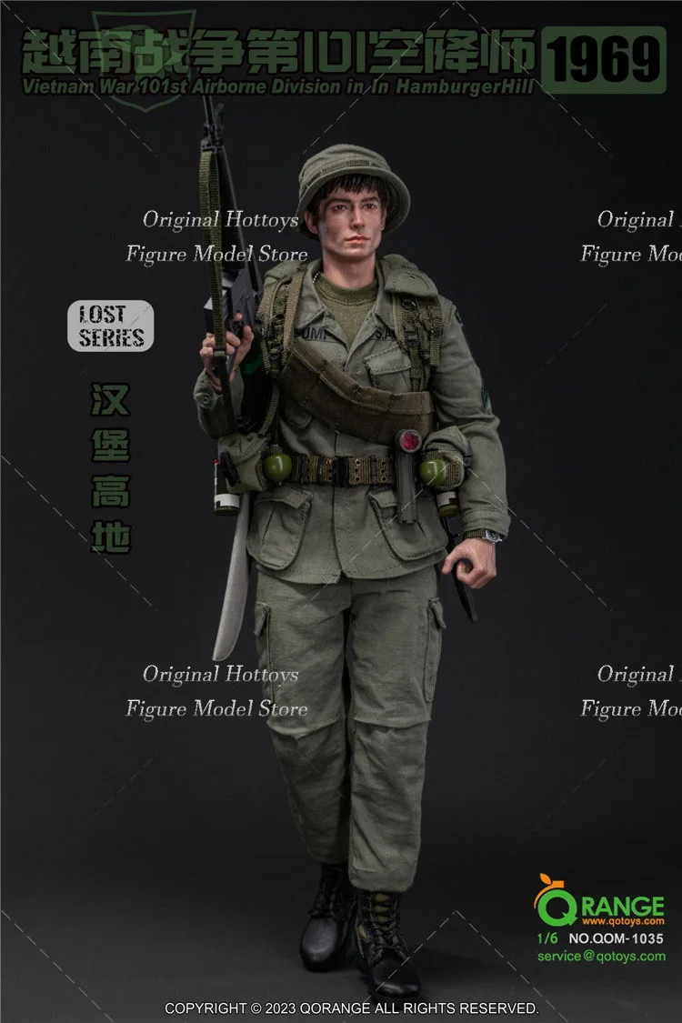 QORANGEQOTOYS QOM-1035 1/6 Scale Men Soldier Vietnam War Airborne On Hamburg Heights 1969 Full Set 12-inch Action Figure Doll