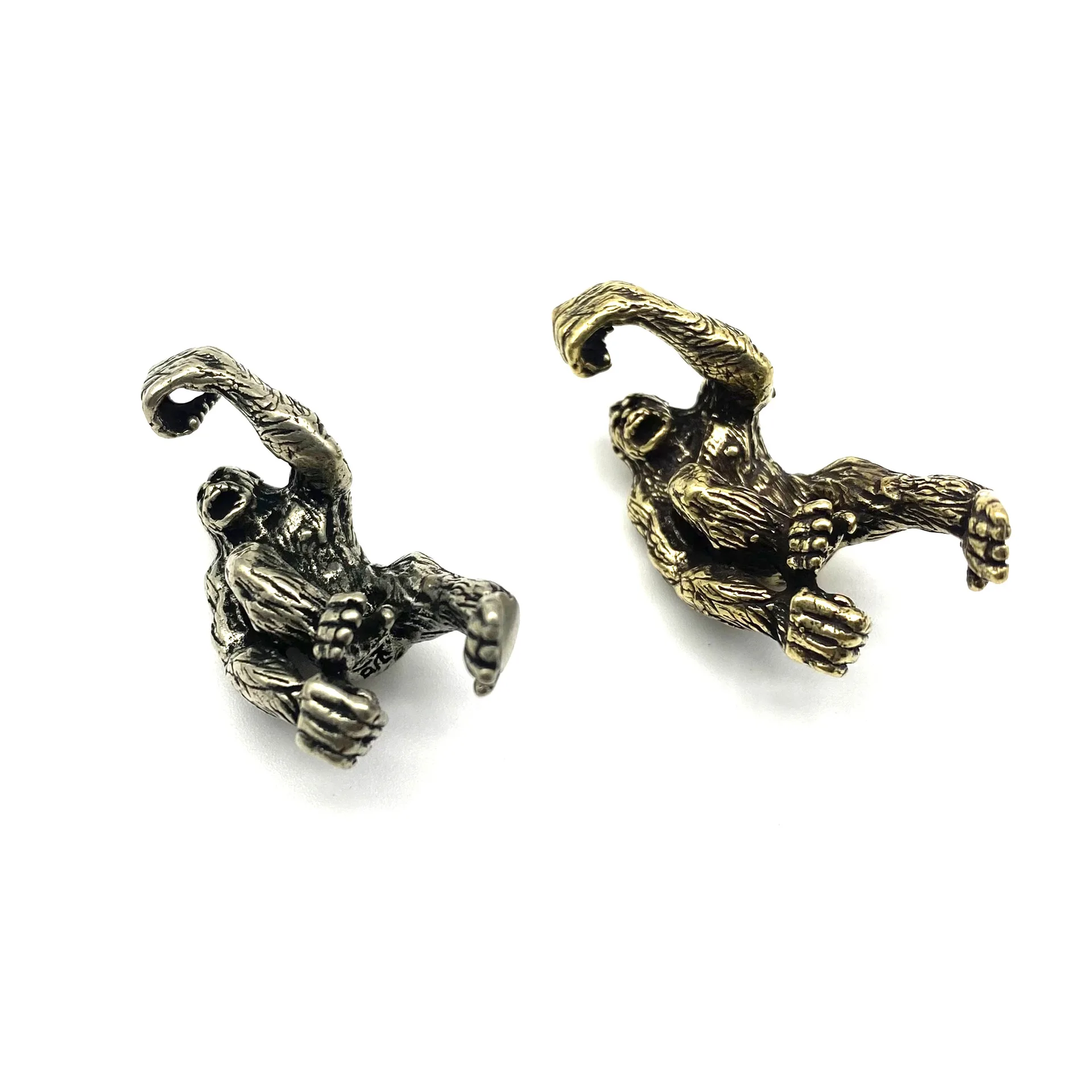 Brass Gorilla Knife Pendant Diy Ape Keychain Bag Hanging Rope Ornament Pure Copper Decorative Accessory For Handmade Craft