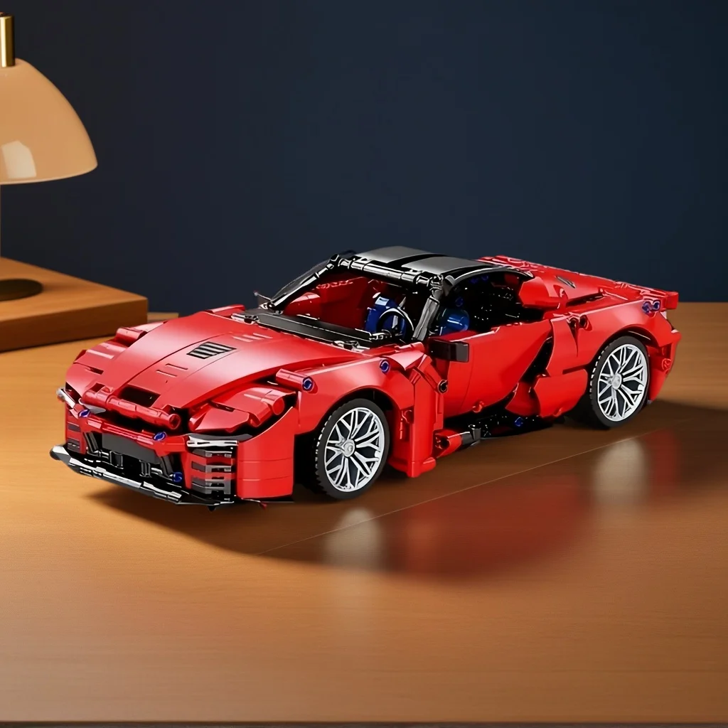 

Red Convertible Supercar Building Blocks, Technic Sports Car Model, DIY Assembly Bricks, STEM Toy for Collectors