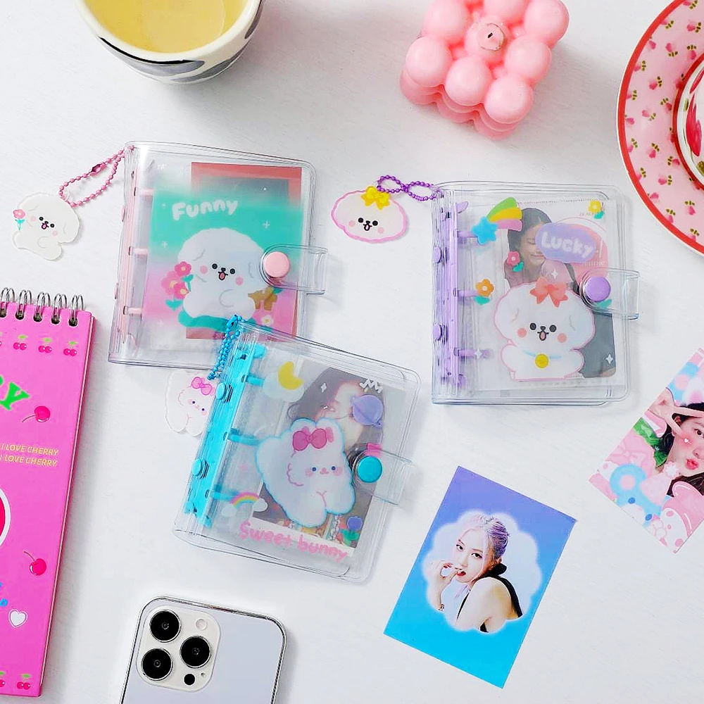 New Student Photocard Holder Binder 3inch Cartoon Cute Transparent Album Girl PVC Photos DIY Idol Small Card Collection Book