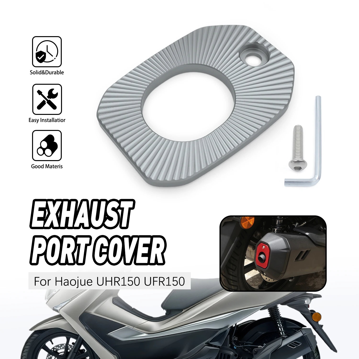 

Motorcycle Accessories Aluminium Exhaust Heat Dhield Protective Cover For HAOJUE UHR 125 UHR150 CNC Aluminum