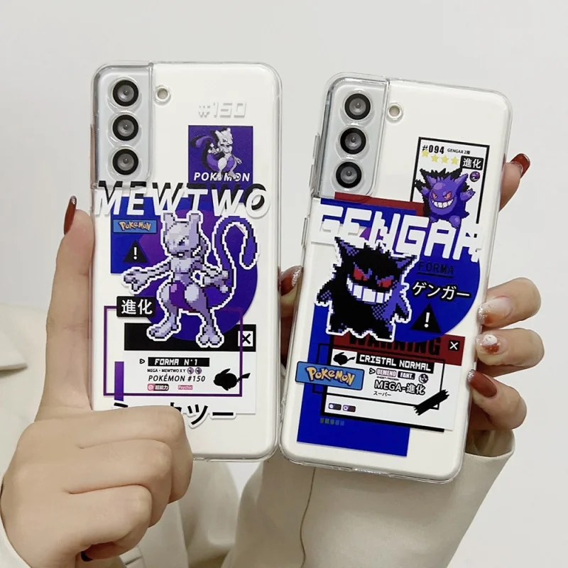 

Cute Anime P-Pokemon Pikachu Gengar Phone Case For Case For Samsung S21 S22 S23 S24 S25 Ultra Plus Note 10 Cartoon Mewtwo Cover