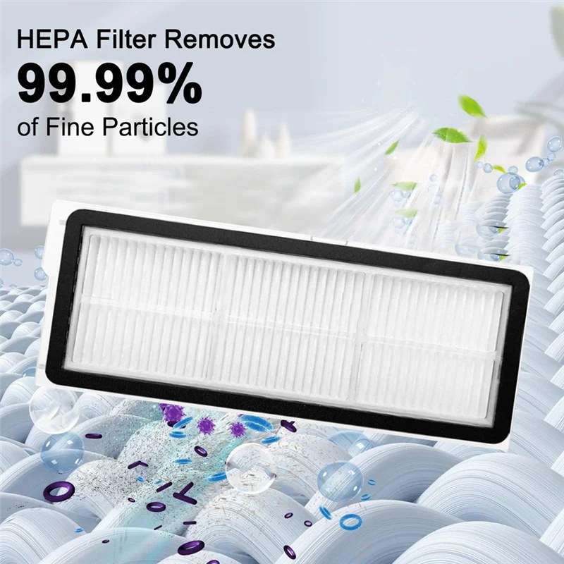 SANQ 17PCS For Roborock QR 798 / QR 598 / QV 35A Vacuum Cleaner Parts Main Side Brush HEPA Filter Mop Cloth Dust Bag