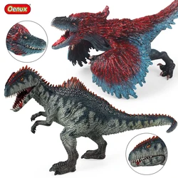 Oenux Jurassic Pyroraptor Giganotosaurus Dinosaur Brinquedo Action Figures Open Mouth Tyrannosaurus Animals Model Kid Toy Gift