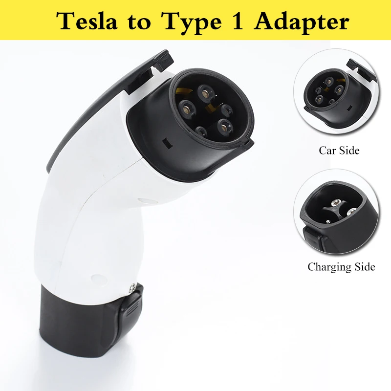 Tesla to Type 1 Connector Electric Vehicle Car Charging Converter AC J1772 to Tesla Adapter