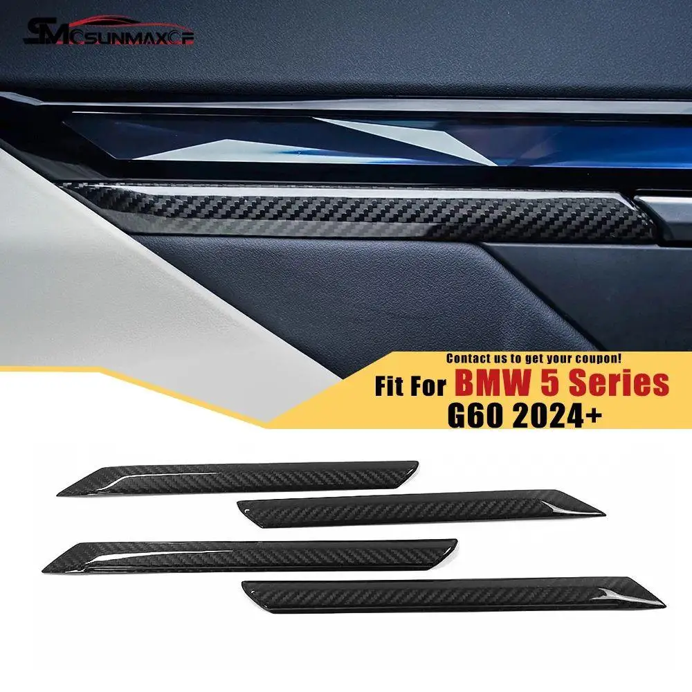 

Real Carbon Fiber Interior Door Panel Strips Cover Decoration Stickers Car Accessories For 2024 BMW 5 Series G60 G68 I5 M60