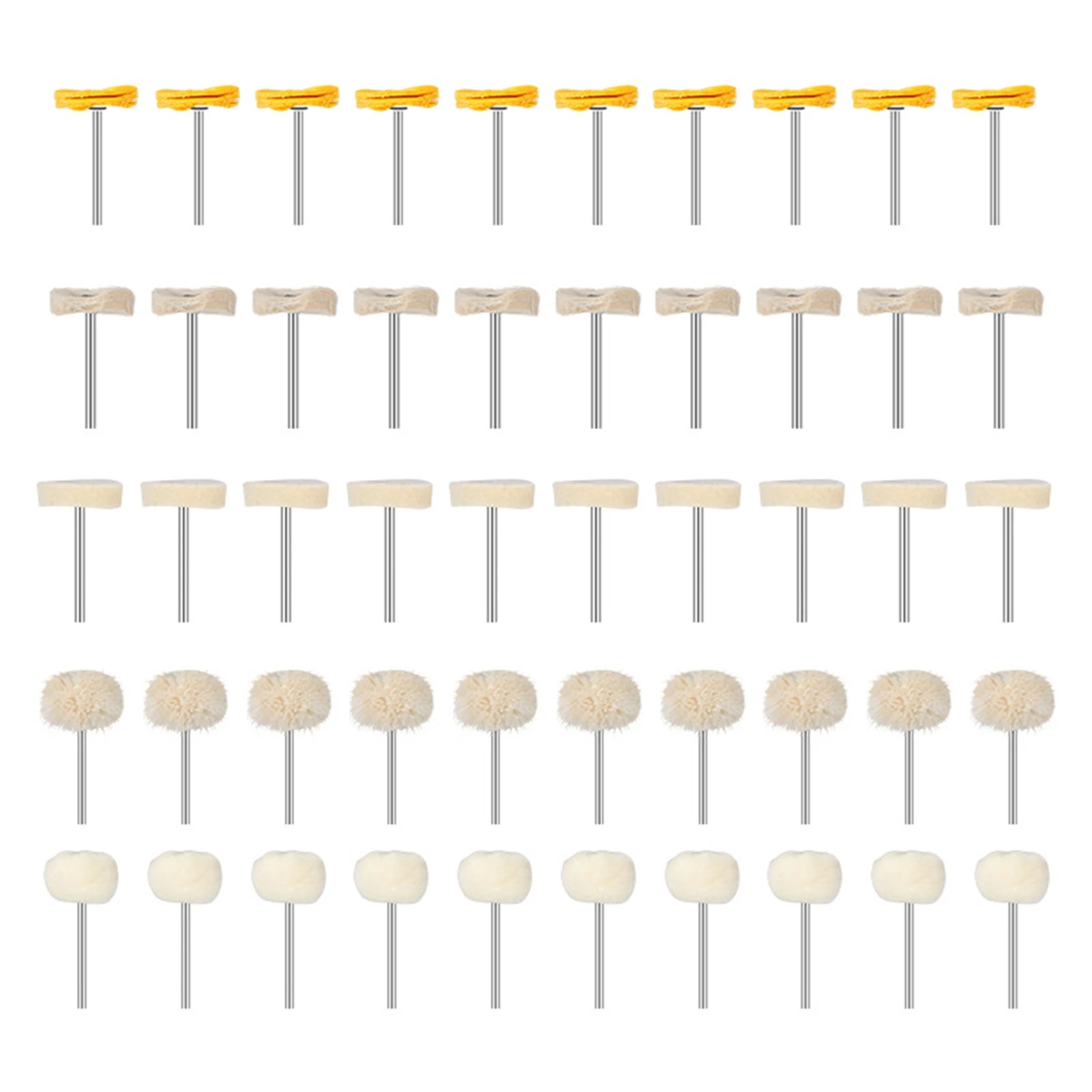 7pcs 6.35 Shank Lint Polishing Wheel Polishing Tool Kit Buffing Wheel Polishing Pad Tools for Stainless Steel Aluminum Copper view 2