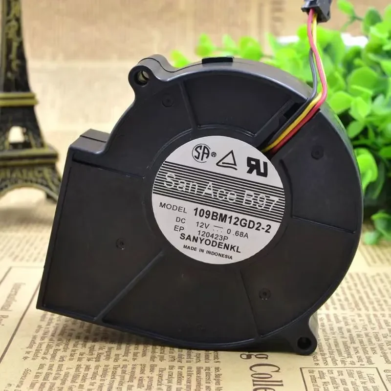 for Sanyo Turbine Blower Cooling Fan 109BM12GD2-2 12V 0.68A 3-wire sanaceb97