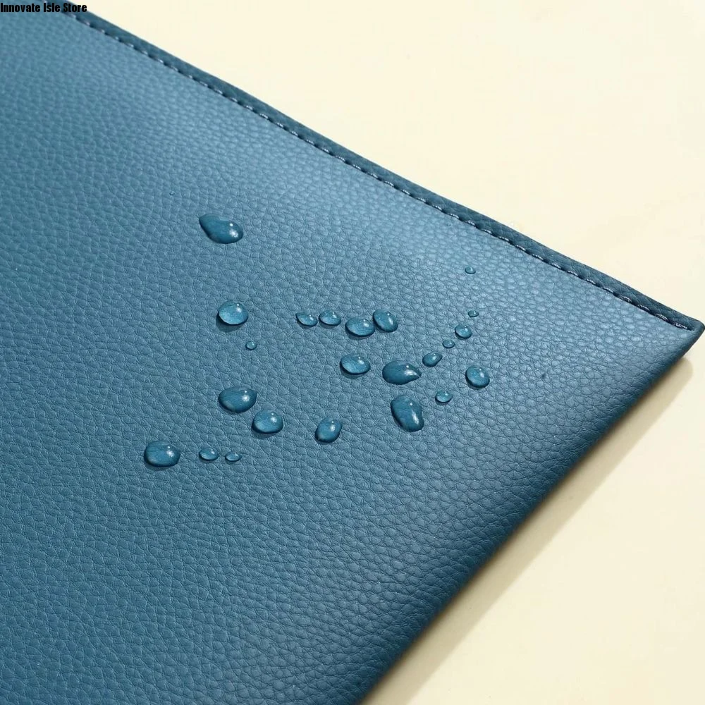 A4 Thick Document Bag Large Capacity Cortex Vertical Leather File Folder Paper Organizer Stationery Business Information Bag