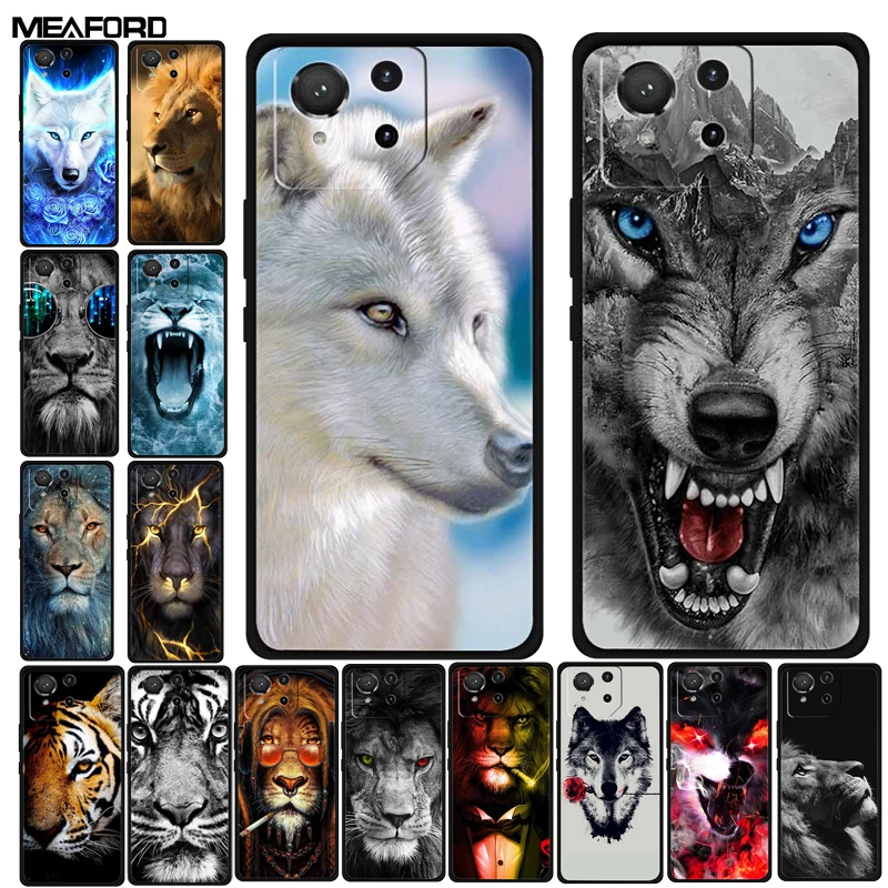 Para asus rog telefone 9 caso phone9 se/9pro lobo leão macio preto tpu silicone capa traseira para asus rog telefone 9 pro 5g casos 6.78''