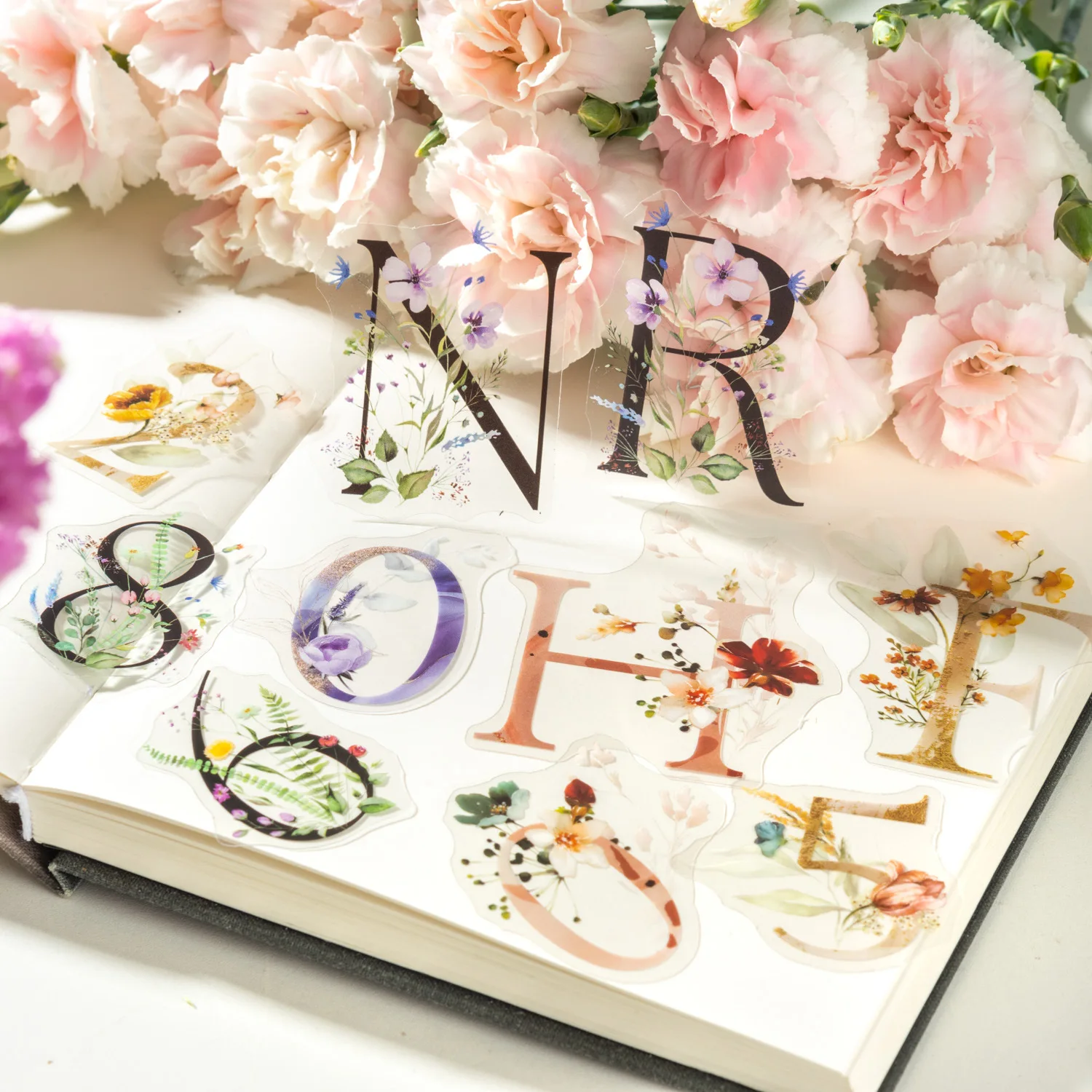 36pcs/1lot kawaii Stationery Sticker flowers rippling in light Diary Planner junk journal Decorative Scrapbooking Craft Sticker