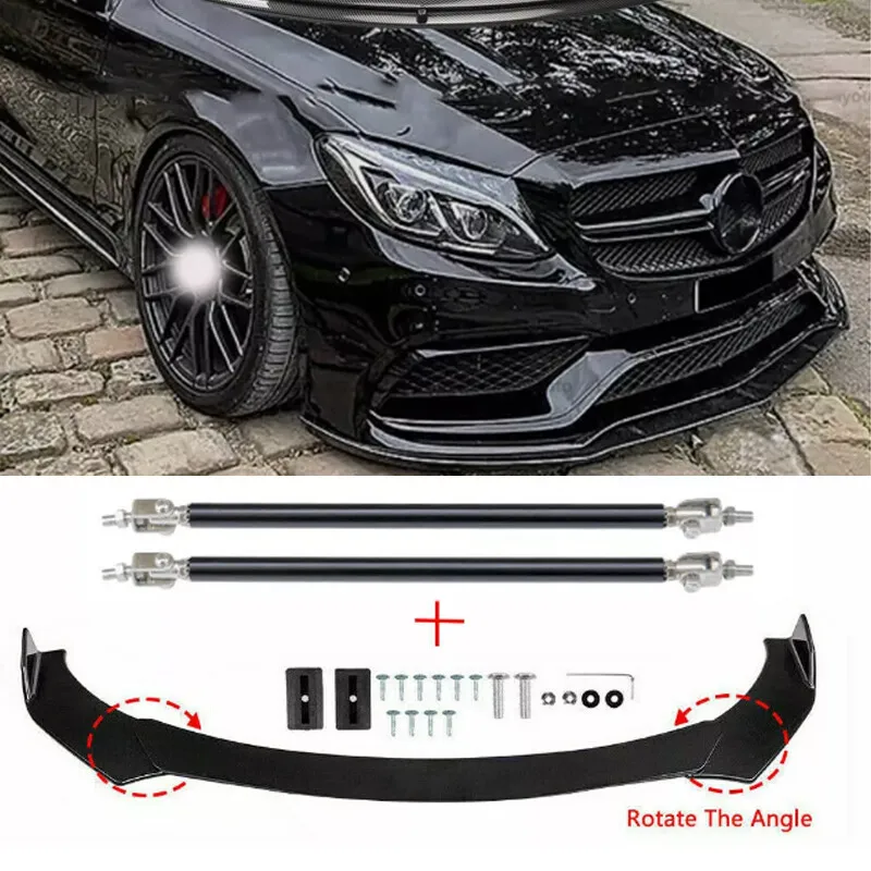 

Front Bumper Lip Spoiler Splitter+Strut Rods For Mercedes-Benz GLA180 200 GLA250