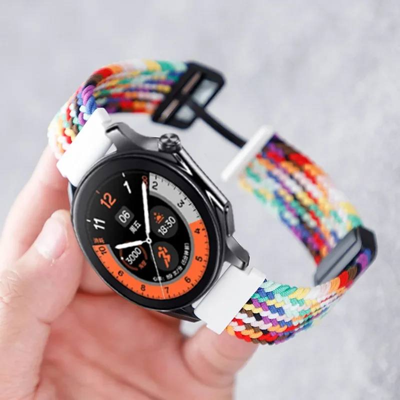 22mm Magnetic Nylon Woven Strap for Oppo Watch X Bracelet Replacement Wristband for OPPO Watch 3 Pro / Watch 4Pro /Watch2 46mm