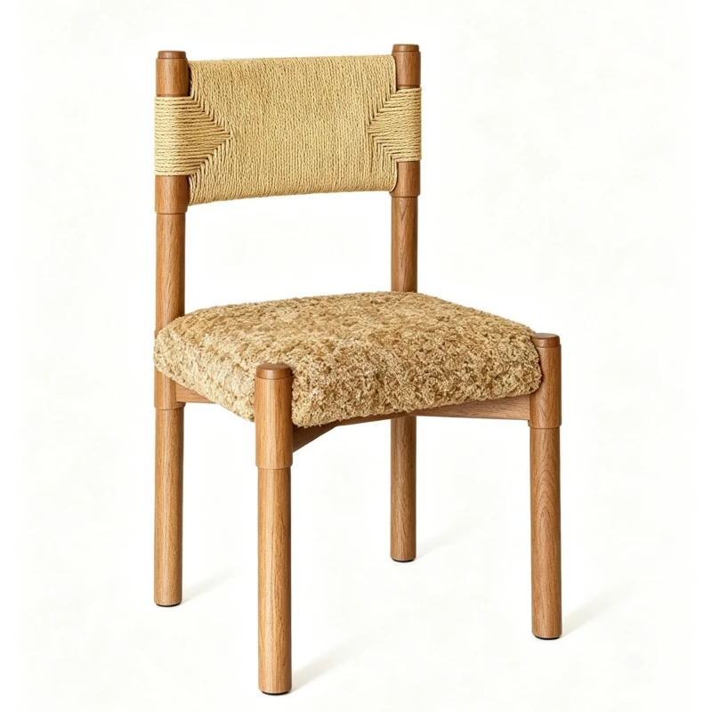 LTT French Vintage Solid Wood Home Back Chair Single Chair Cafe Restaurant