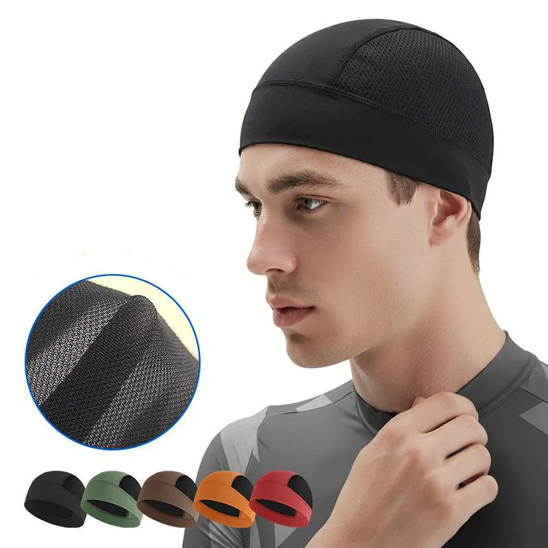 

2 Pcs Solid Color Nylon Mesh Motorcycle Bicycle Riding Cap Sun Protection Breathable Quick Drying Brimless Sports Cap 2026 New