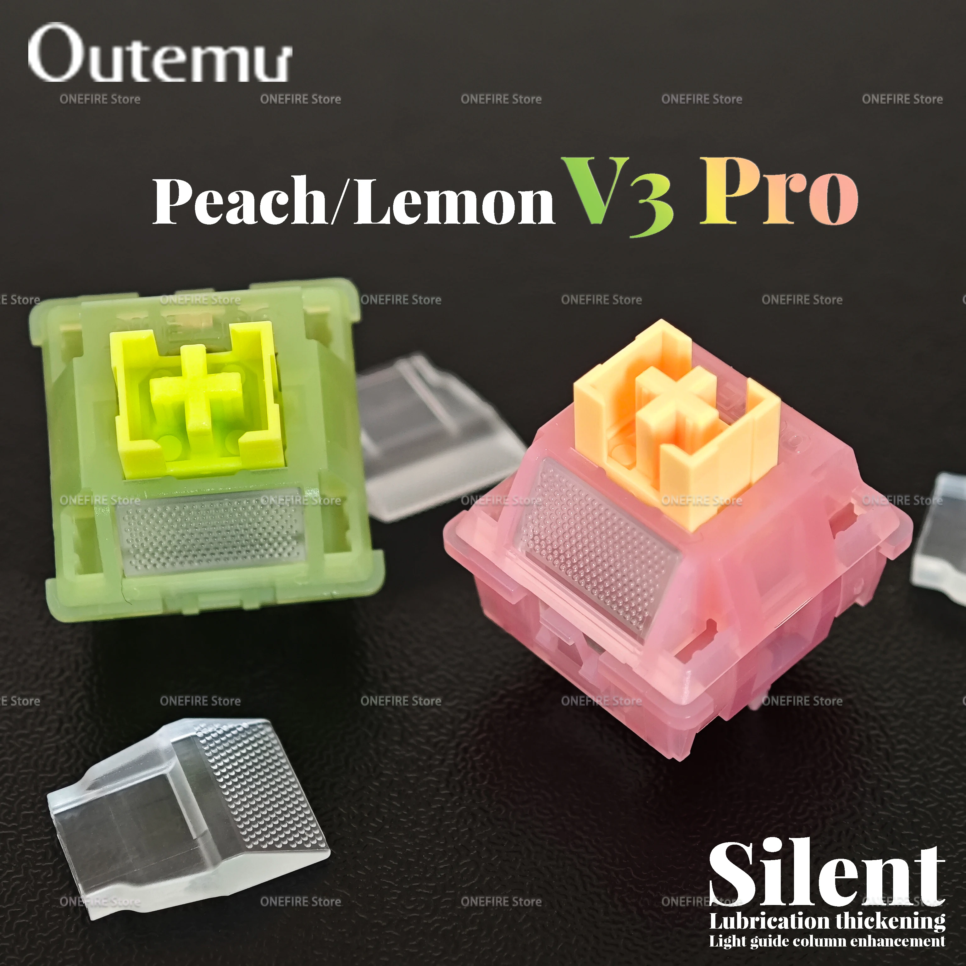 Outemu Pro Silent Switch Linear Tactile 5 Pins HotSwap Switches Upgraded Lubrication and Light Guide Column