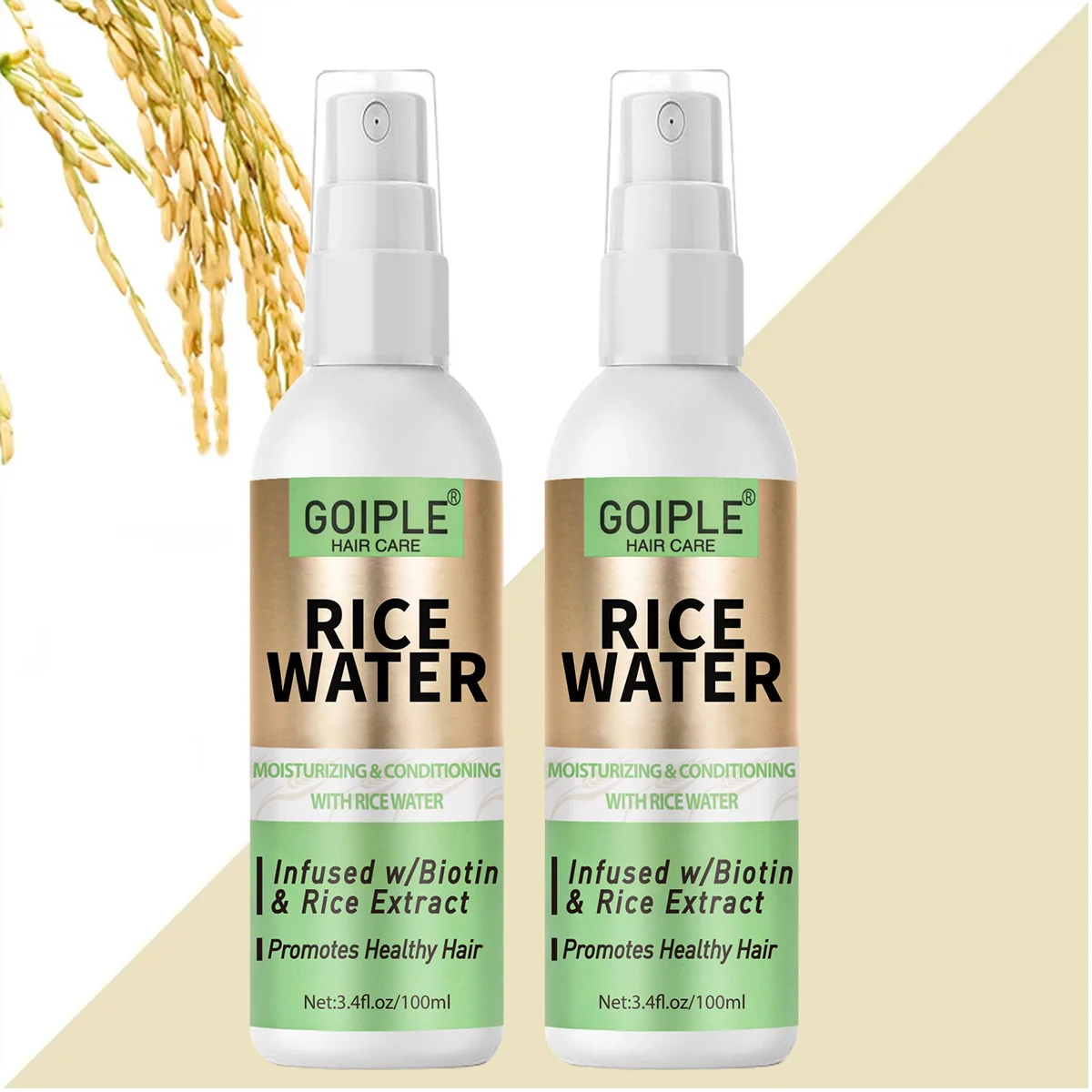 

Rice Water Hair Care Spray Moisturizing Nourishing Leave-In Conditioner Women Promotes Strong & Healthy Hair Care Products 2pcs