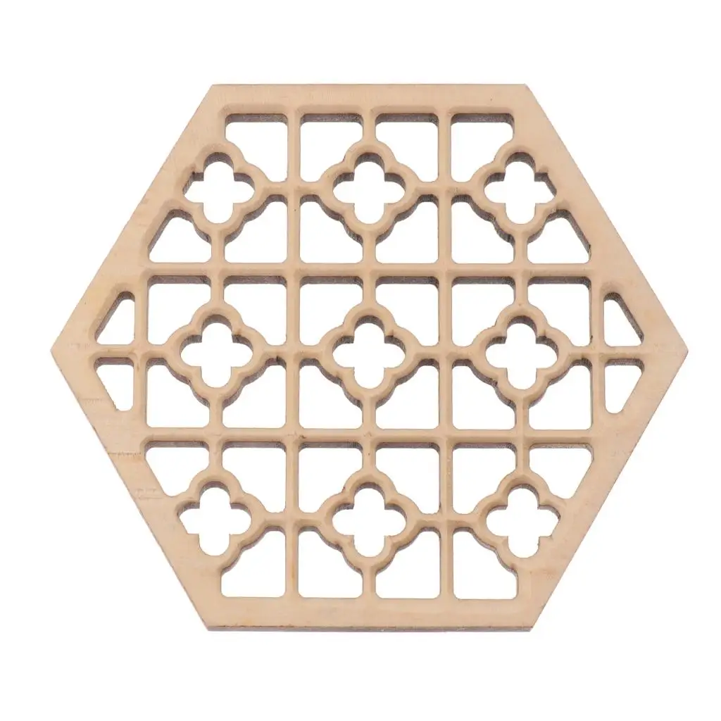 Finest Wooden Hexagonal Erhu Sound Hole Cover Embossment DIY 6 Side