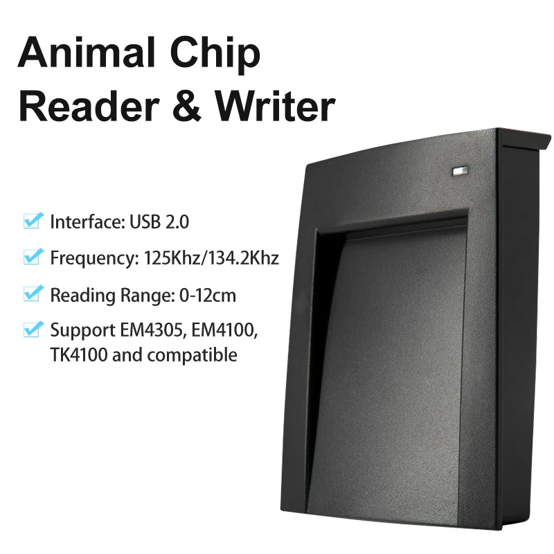 134.2KHz ISO11784/85 FDX-B RFID Animal Microchip EM4305 Reader Writer for 125KHz Animal Chip