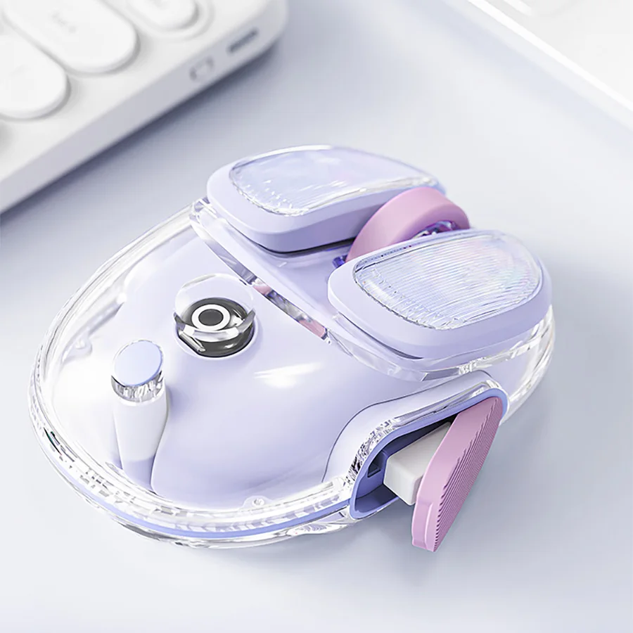 EWEADN Q9 Mini Wireless Mouse, Dual Mode BT+2.4G, 4800 DPI, Silent Click, Rechargeable, Ergonomic, Potato Shape, for Office/Home