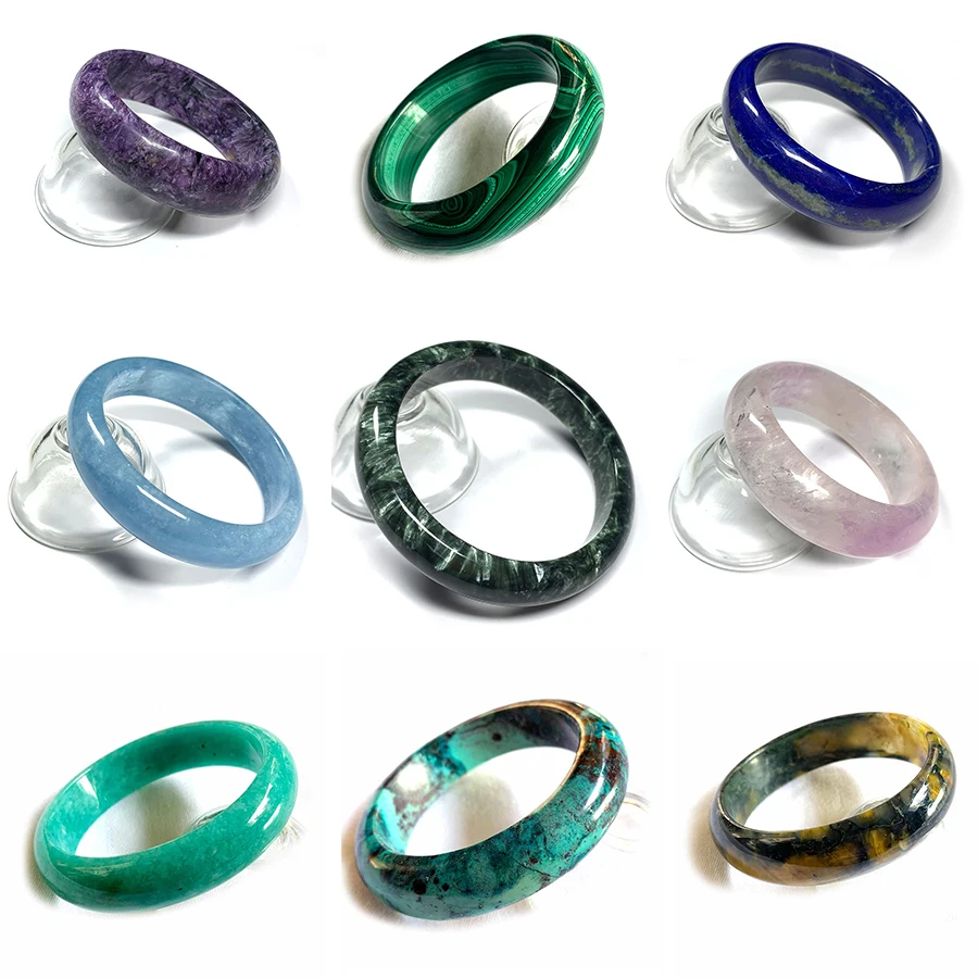 Veemake Aquamarin Kunzit Charoite Pietersit Amazonit Lapis Malachit Chrysokoll Seraphinit Jade Natürliche Armreifen Armband – Detail 3