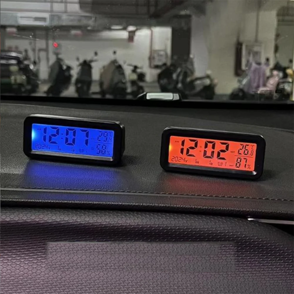 سيارة الداخلية 8*3*3.5 سنتيمتر لوحة القيادة عرض درجة الحرارة الرقمية على مدار الساعة دقيقة ضبط الوقت الخلفية التلقائية