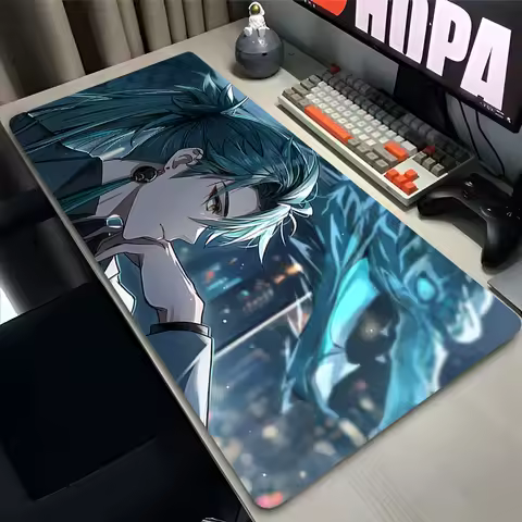 Gamer Mousepad Gaming Cabinet Mouse Pad Large Mouse Mat Natural Rubber Mat Wuthering Waves Jiyan PC Desk Mats Design Mousepads