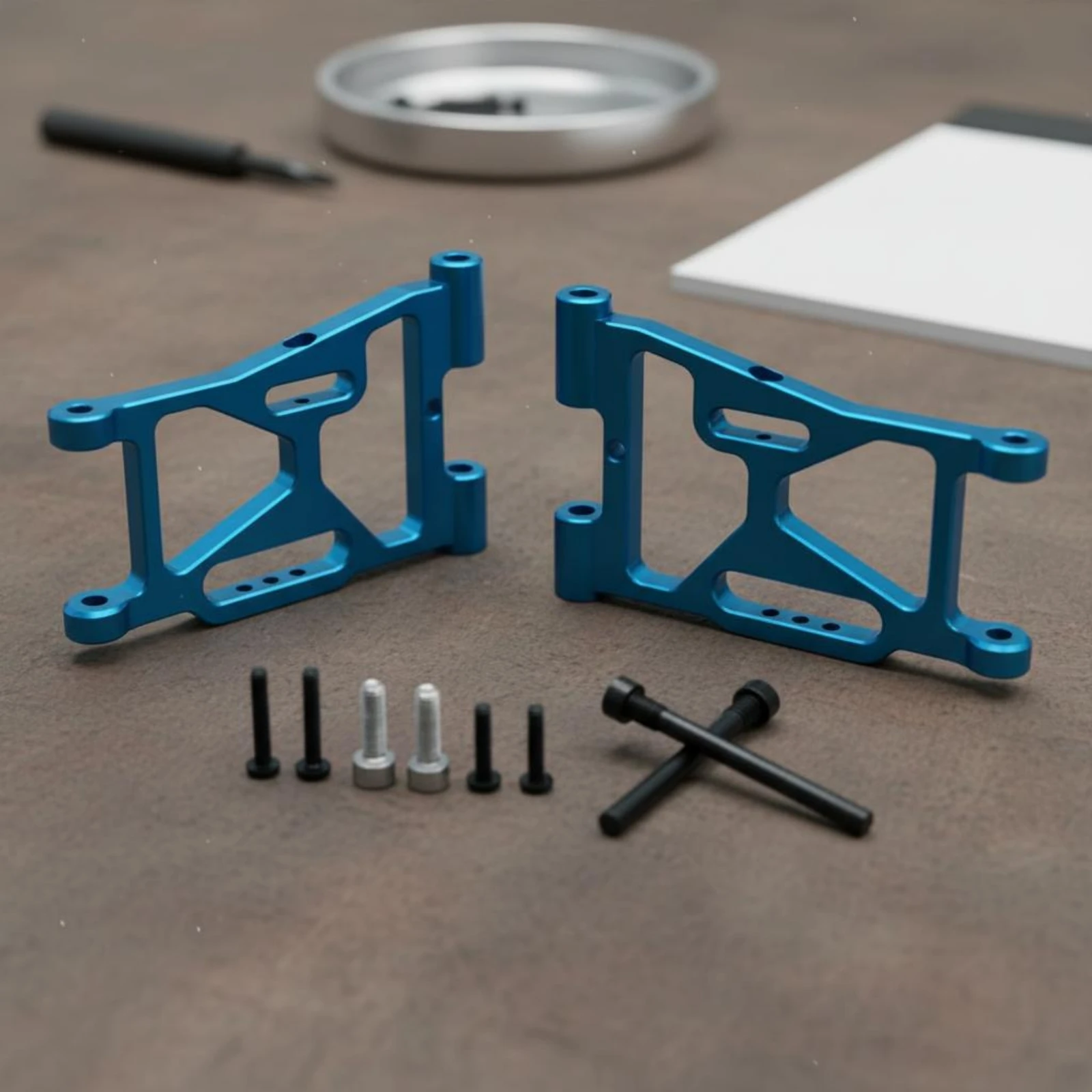 2 Pieces RC Front Lower Arm Set Anodized Finish Metal Front Shock-Absorbing Arm Hobby Vehicle Parts Long-Lasting More Stable