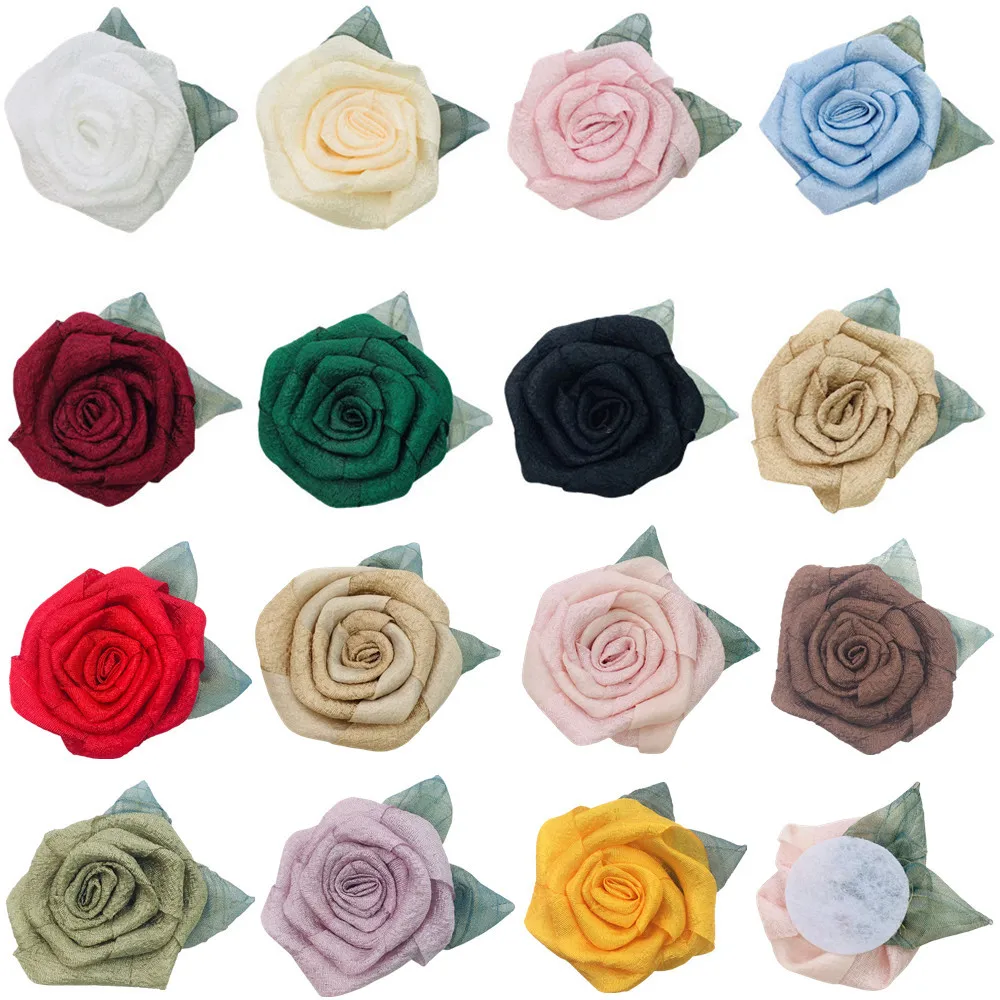 

6cm Dried Rose Flower With Leaves High-end Clothing Accessories Corsage Wrist Necklace Headwear Accessories 250pcs