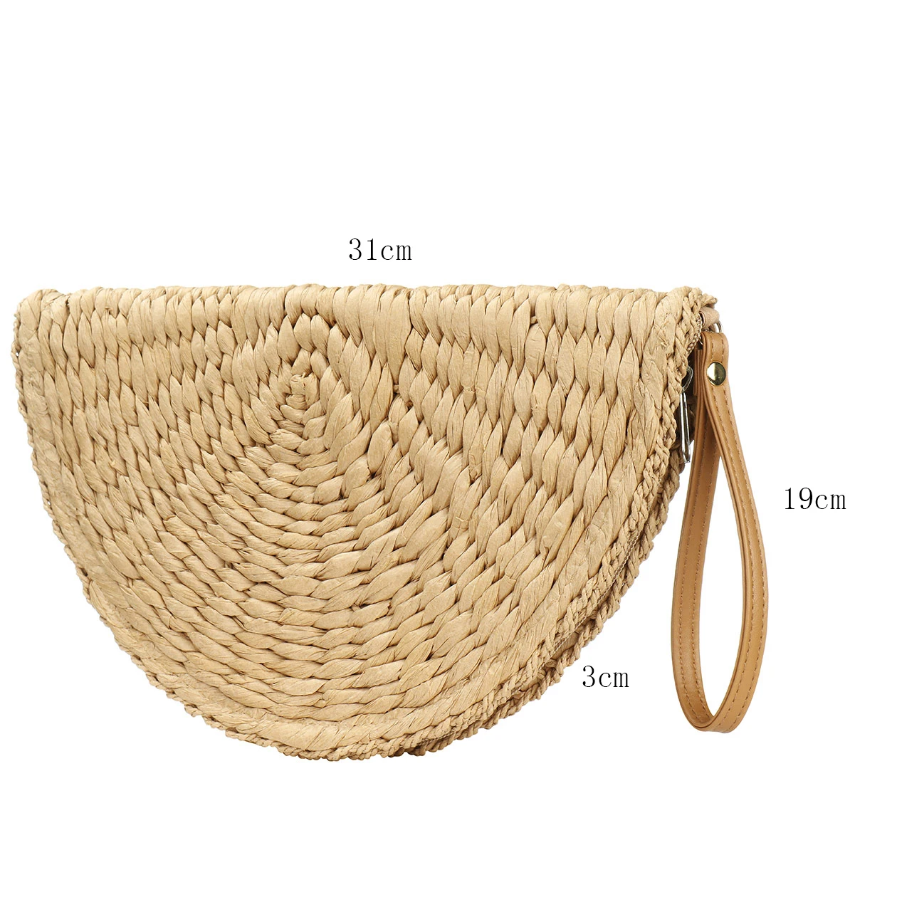 Bolso de mano tejido a mano para mujer, pochette de paja, color caqui, sólido, ideal para regalo de Navidad, verano, playa, teléfono