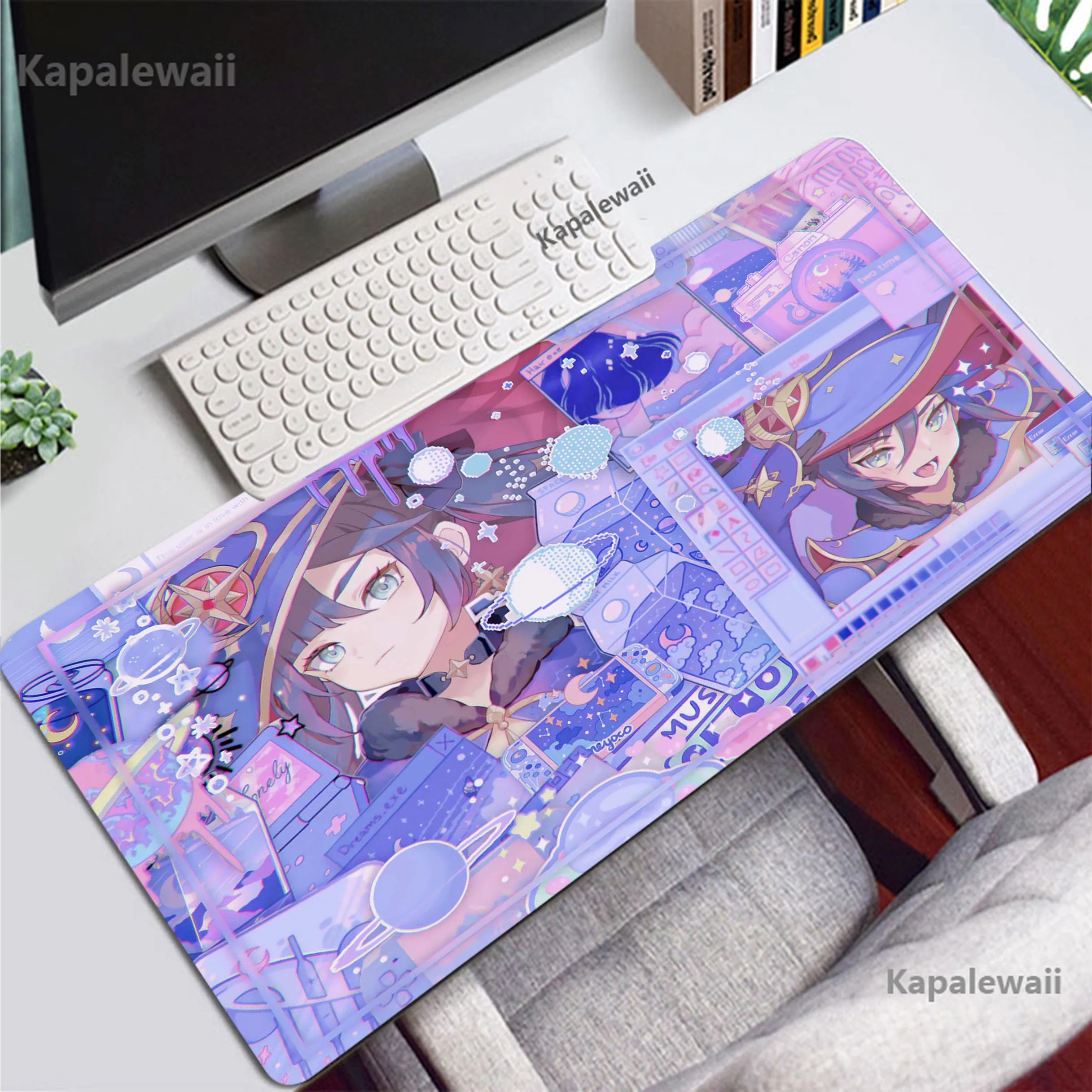 

Genshin Impact Kawaii Anime Large Mousepad Game Mouse Pad Gamer Mouse Mat Gaming Accessories Keyboard Pads Speed Desk Mat