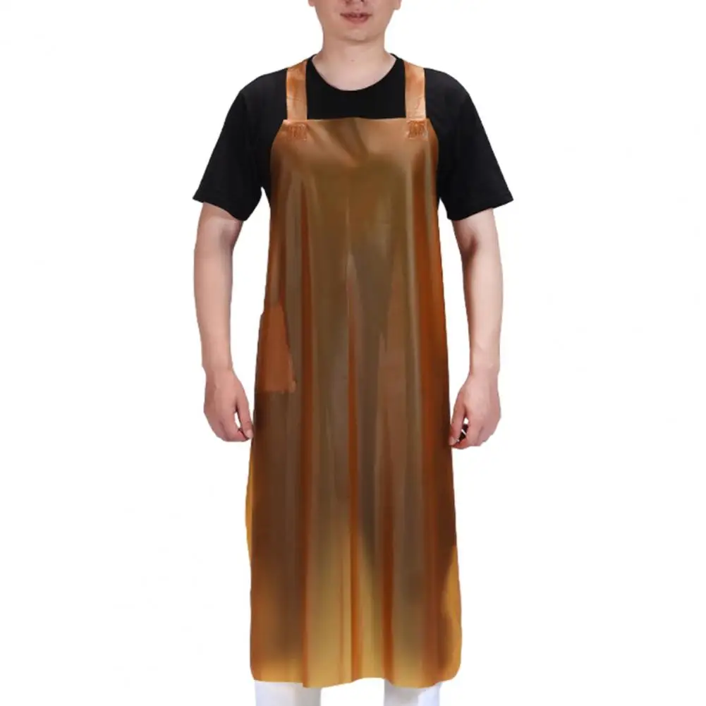 Heavy Duty Work Apron Waterproof Knee Length Work Apron with Pockets Adjustable Bib Cooking Apron for Men Women Oil for Cooking