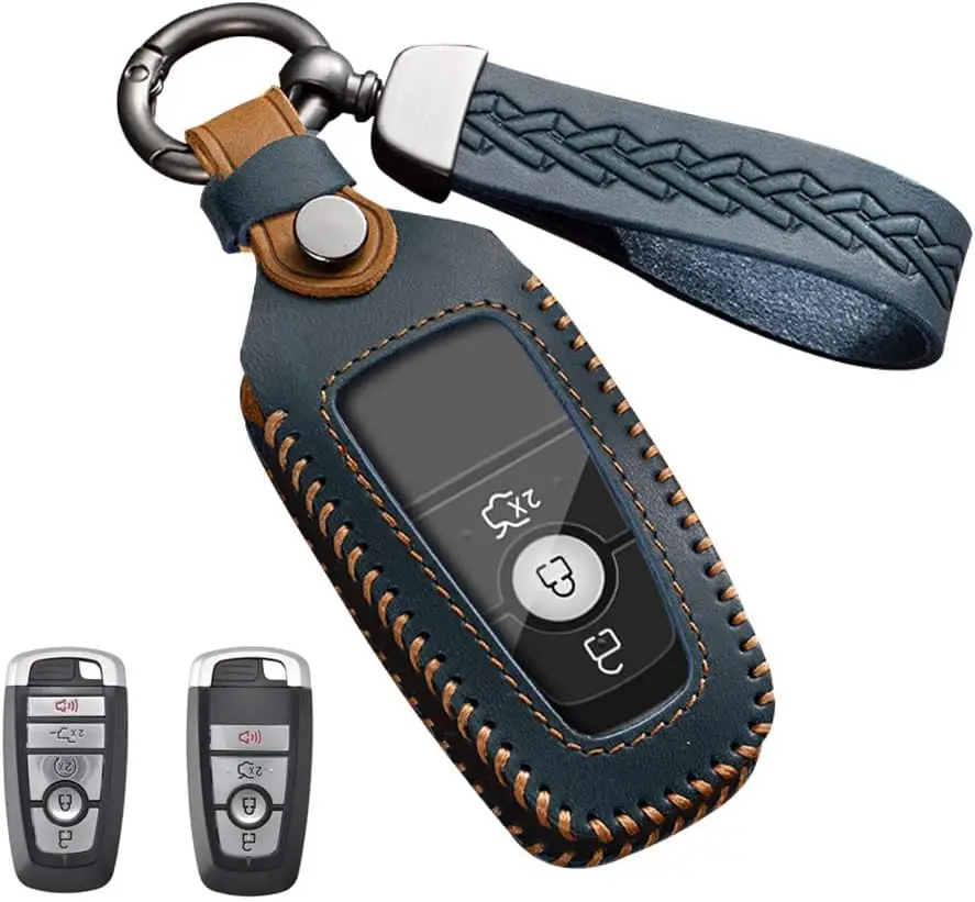 

WH Car Key Cover Stylish Key Case Smart Remote Fob Holder Fit For Ford Mustang Fusion Explorer Escape