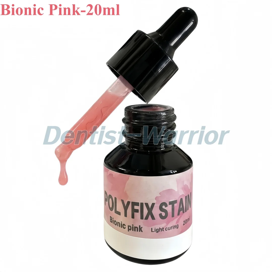 3D Stain Composite Resin Dental Polyfix Stain Gum Light Cure 3D Printed Denture Staining Bionic Pink/Gloss Resin