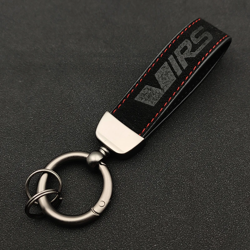 Luxury Suede Leather VRS Keyring Car Keychain For Fabia Superb Kodiaq MK1 MK2 MK3 Octavia VRS Keychain Accessories