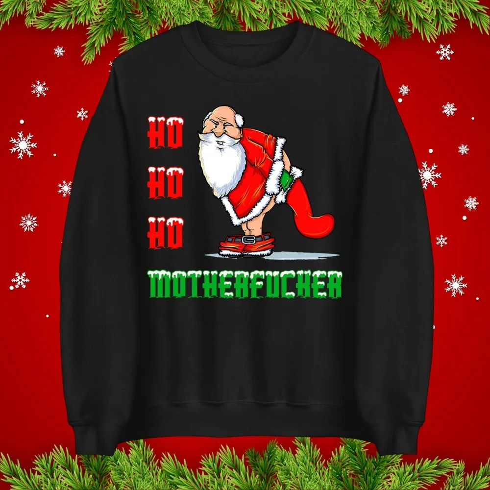 

Ho Ho Ho Mother F*cker Christmas Women Sweatshirts Naughty Santa Xmas Offensive Sweater Autumn Winter Long Sleeve Sweatshirt